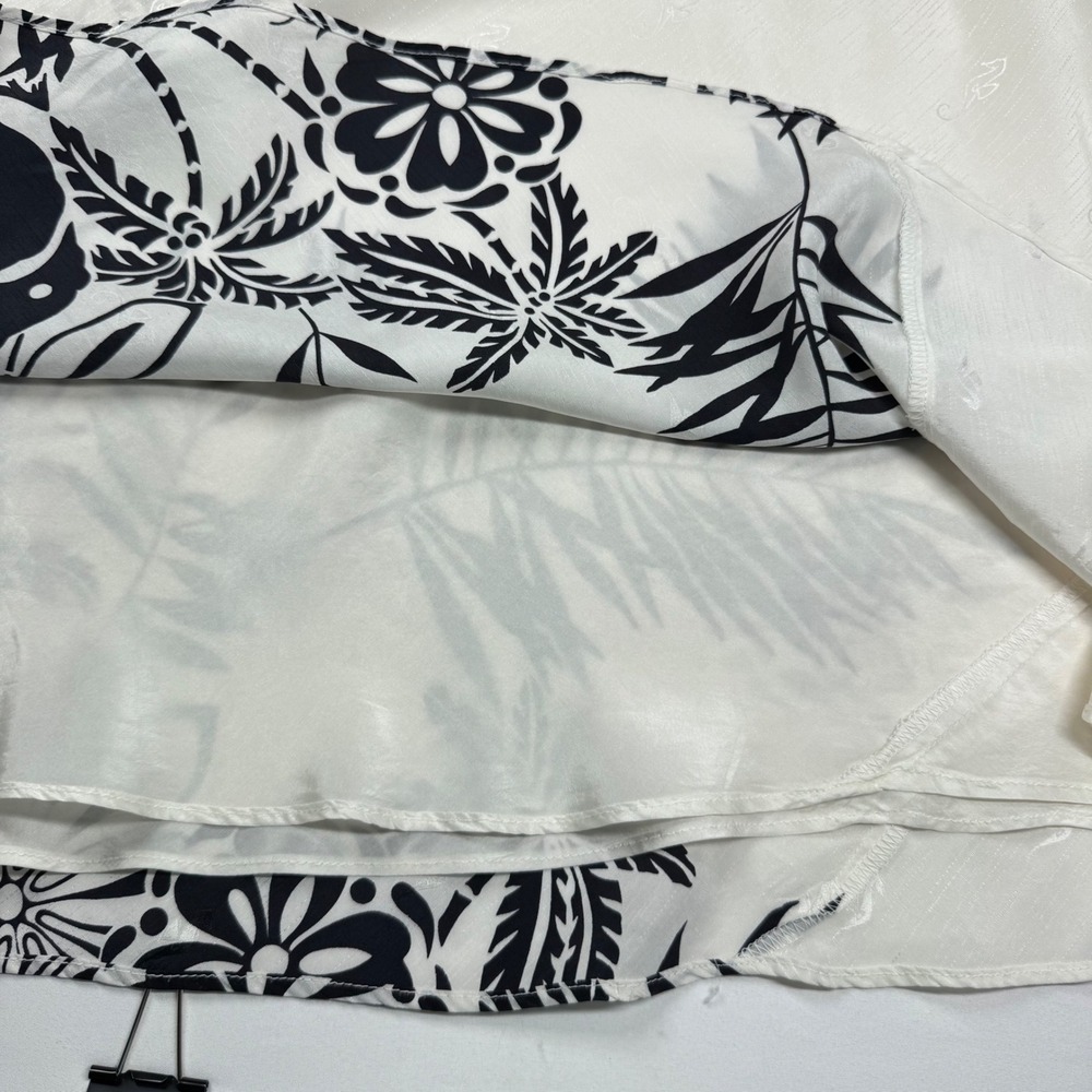Tori Richard Hawaiian 100% Silk Midi Dress Sz 8 Cream Seahorse Palm Vacation Y2K - Picture 5 of 12